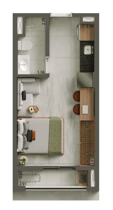 Kallas Oportunidades Planta 24m²